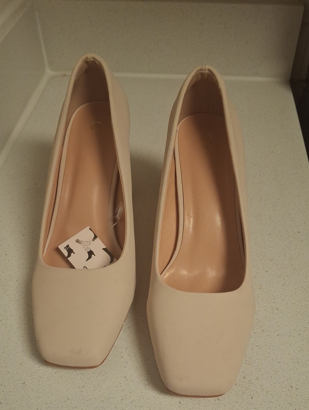 Elegant Square-Toe Nude Pumps for Women